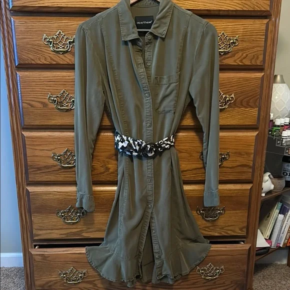 strapless open back dress Pembroke Foulard Silk Tie, Olive Green / Turquoise / Silver - Extra Long Length